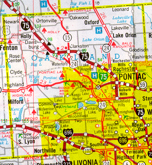 Map Of Oakland County Michigan